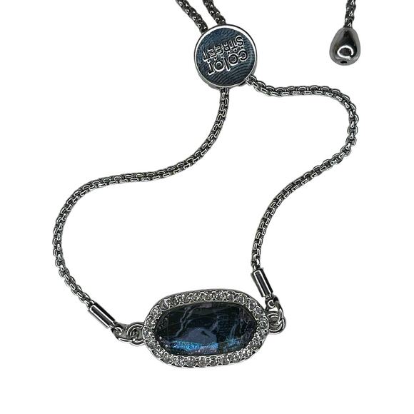 Color Street Northern Wonder Blue Iridescent Chain Bracelet Silver Tone - Picture 7 of 10